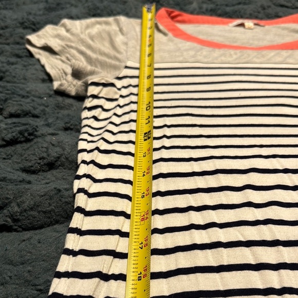 Skies are blue womens Striped Gray and Coral Women's Top - Picture 7 of 8